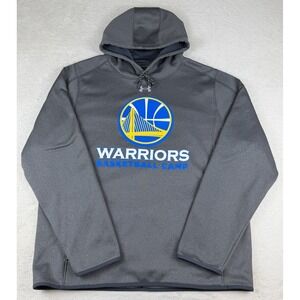 Golden State Warriors Basketball Camp Gray Pullover Hoodie Under Armour Men's L